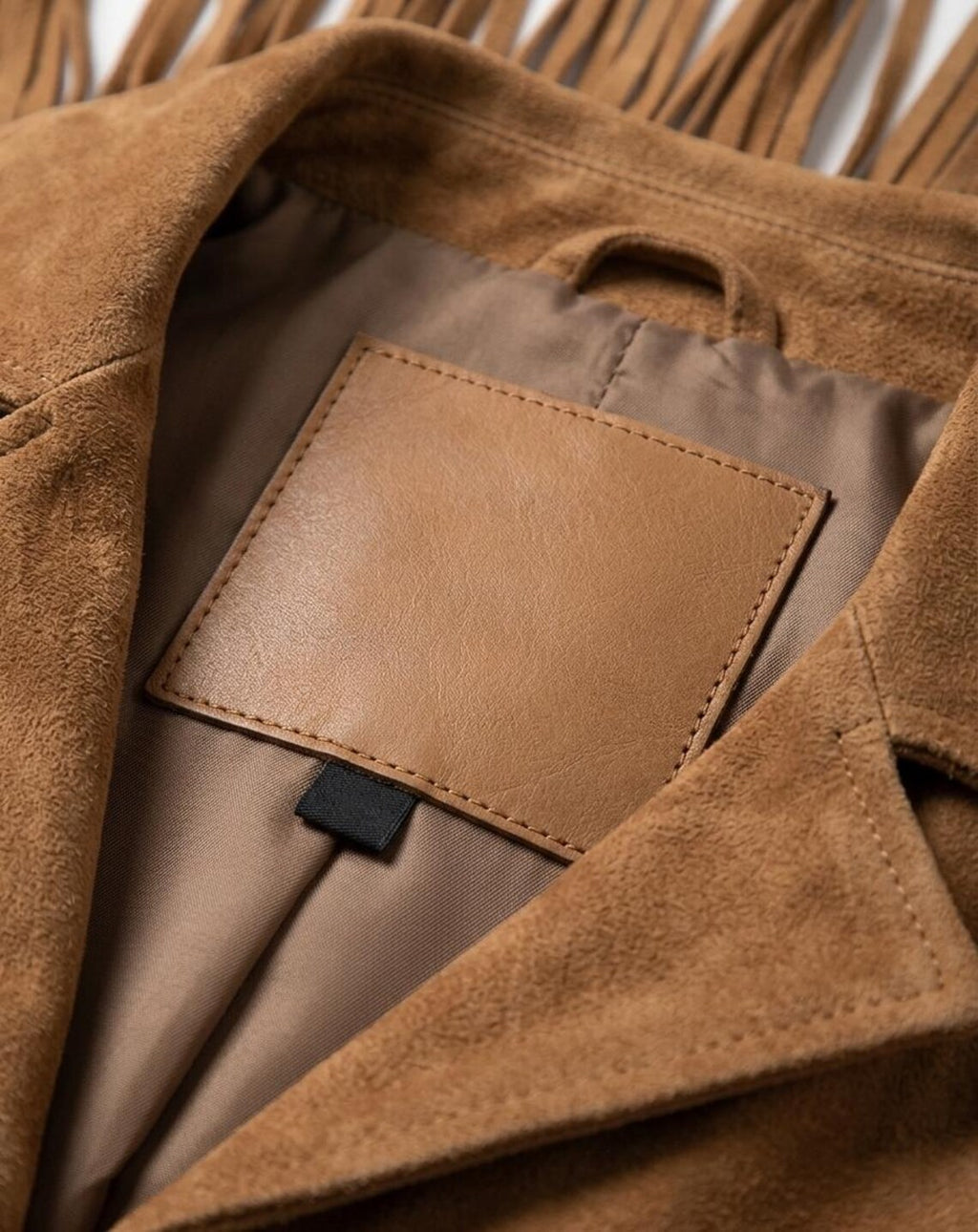 Women's Tan Suede Leather Fringe Jacket – Vintage Western Cropped Coat