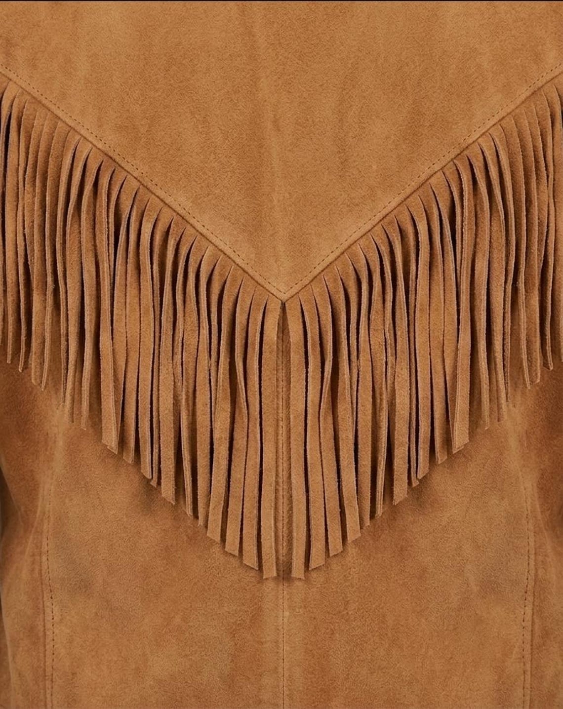 Women's Tan Suede Leather Fringe Jacket – Vintage Western Cropped Coat